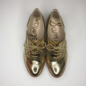 Sam Edelman Gold Jerome Oxford Shoes